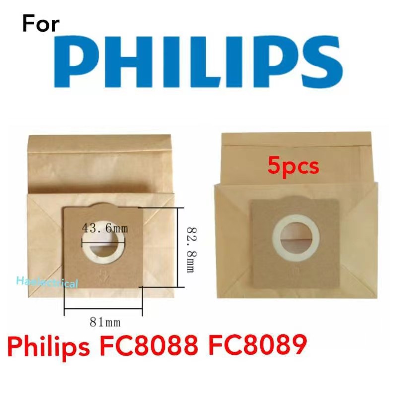 Philips Vacuum Cleaner Dust Bag FC8088 FC8089 (5pcs) Shopee Malaysia