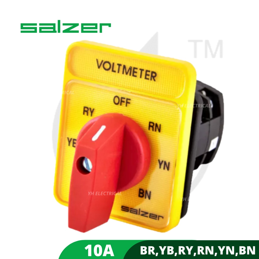 SALZER AMMETER SELECTOR SWITCH,10A, (S1061325B13) SALZER 10A VOLTMETER