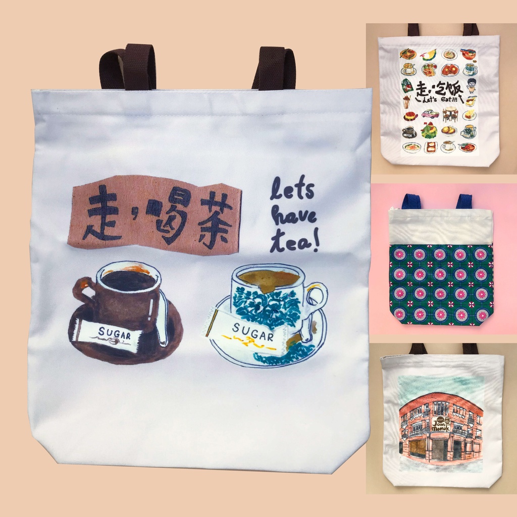 Kopitiam Malaysian Art Totebag Sling Bag Perakanan Pattern