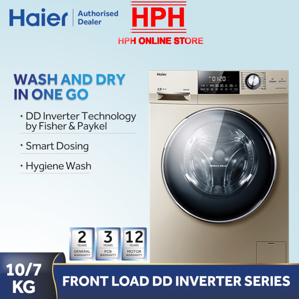 【Official Store】 HAIER HWD100FD756DD 10KG / 7KG INVERTER FRONT LOAD