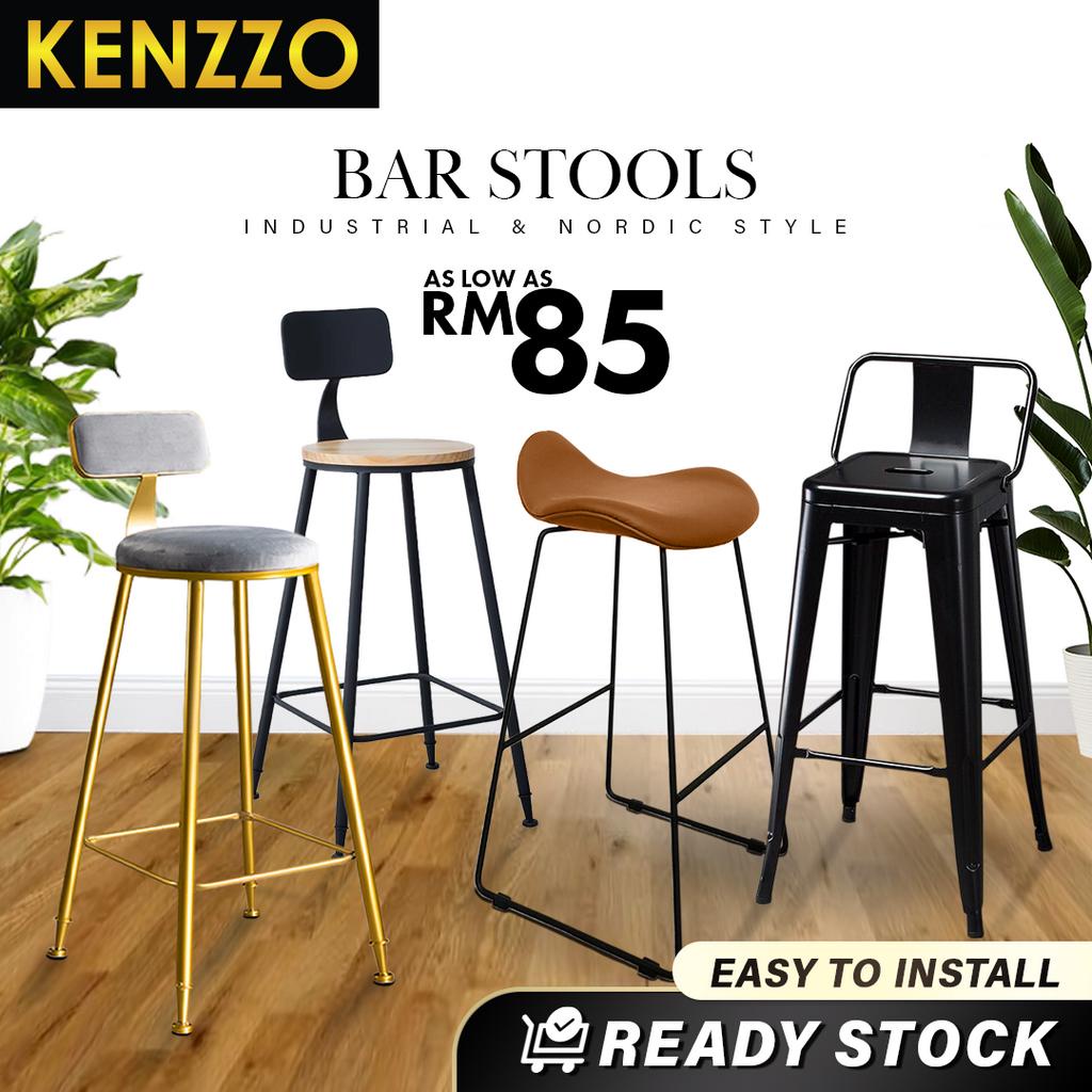 KENZZO Bar Stool High Foot Round Bar Stool With Backrest/Bar Table