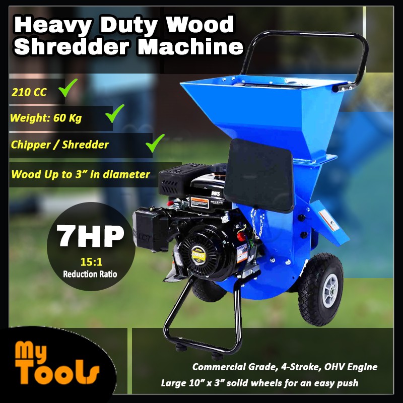 Mytools Landworks Heavy Duty 7HP (212cc) 3"/2'' Wood Chipper Grass