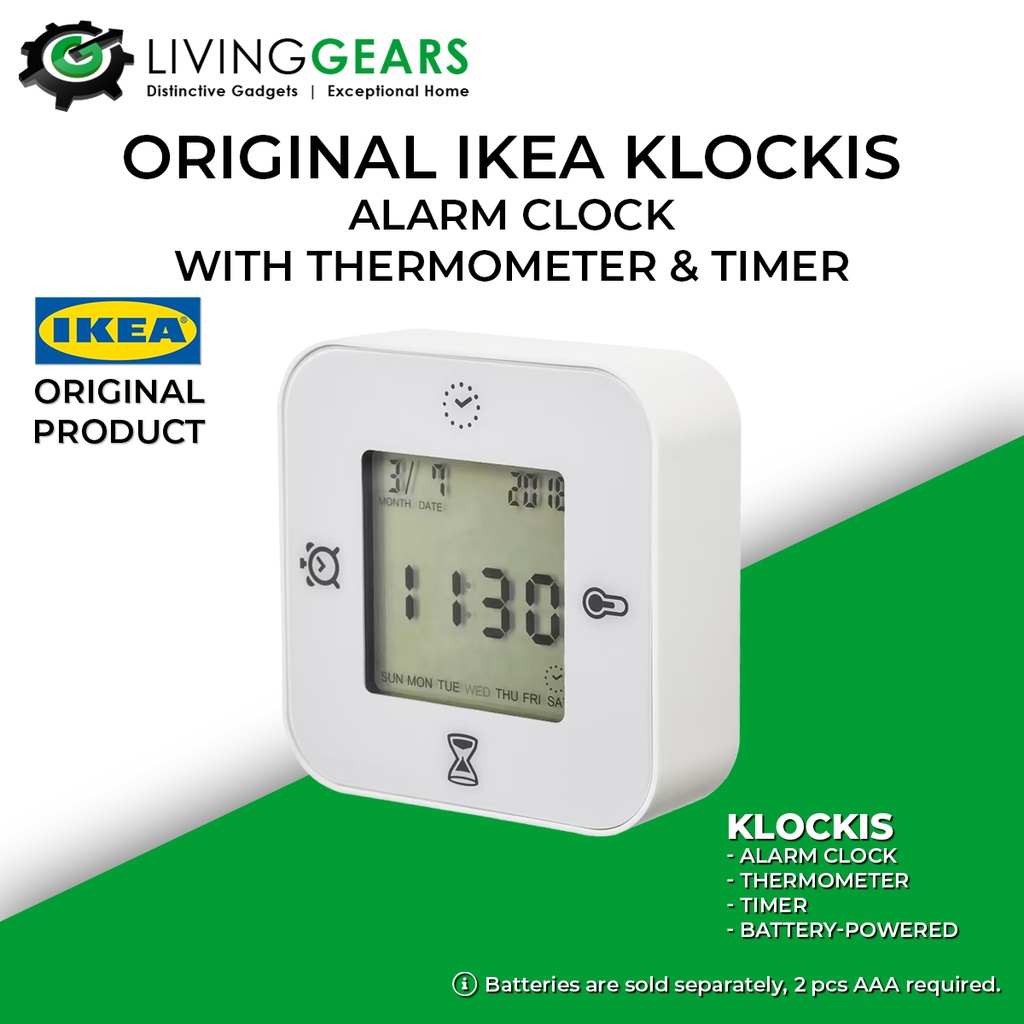 IKEA KLOCKIS Alarm Clock with Thermometer & Timer Shopee Malaysia