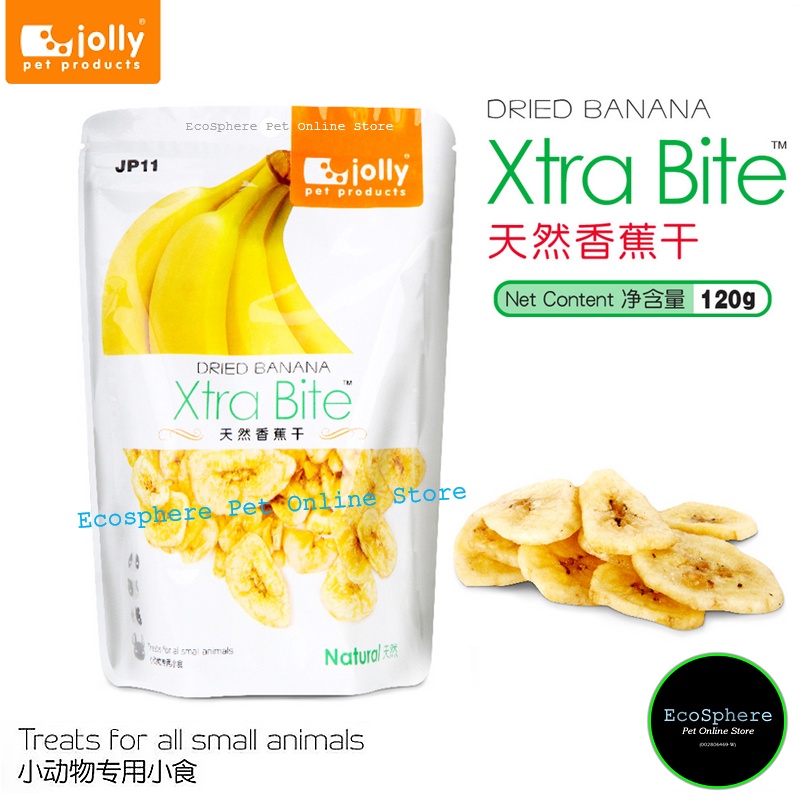 JOLLY XTRA BITE Dried Banana 120g (Treat For Rabbit, Guinea Pig, Chinchilla, Hamster, Gerbil