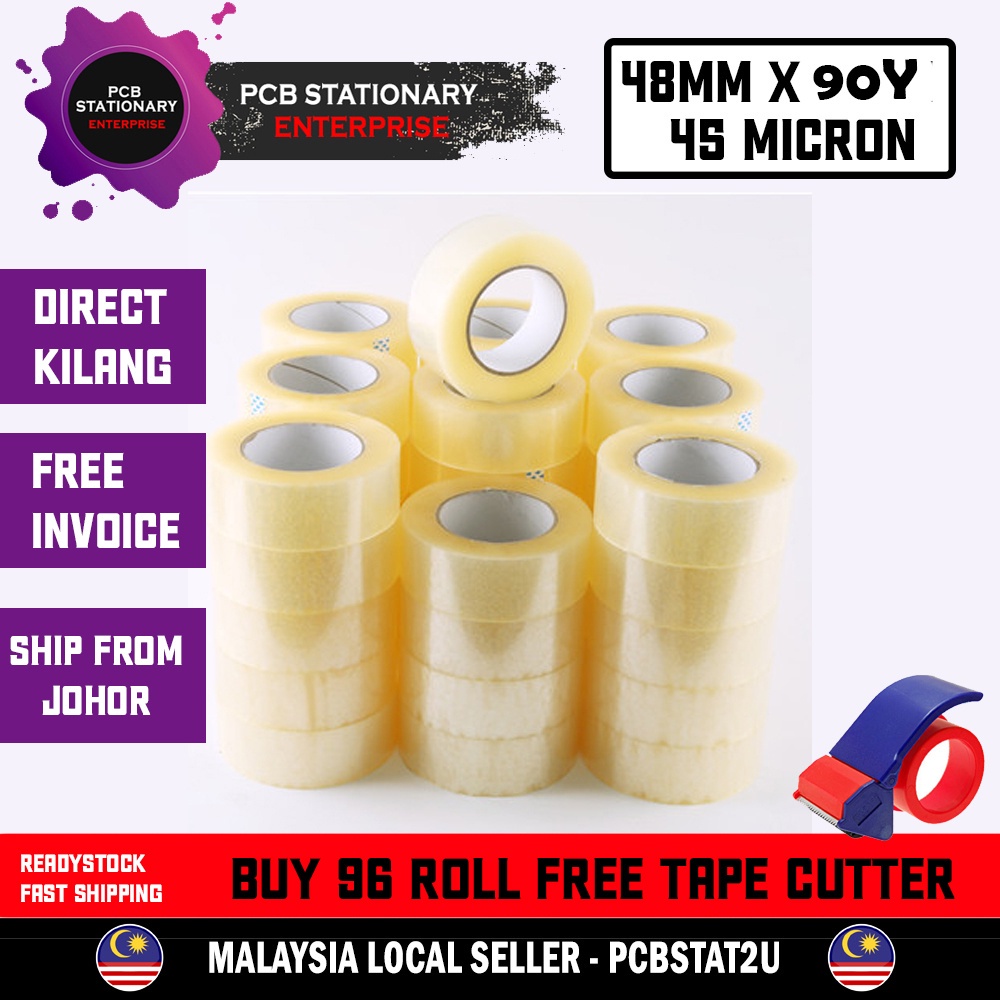 High Adhesive Clear Opp Tape (48mm x 90y) Selefon Tape/Brown Opp Tape