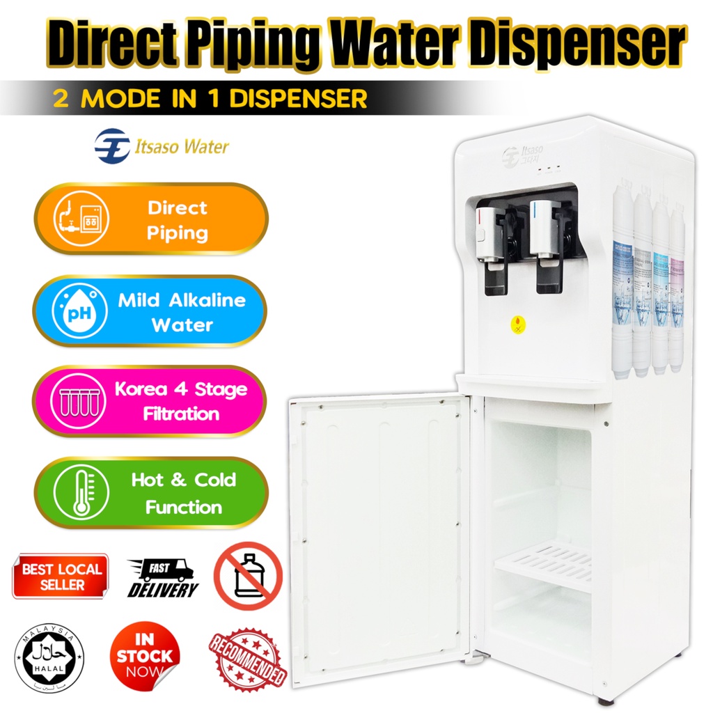 Direct Piping Floor Standing Hot And Cold 4 Layer Alkaline Filter Water