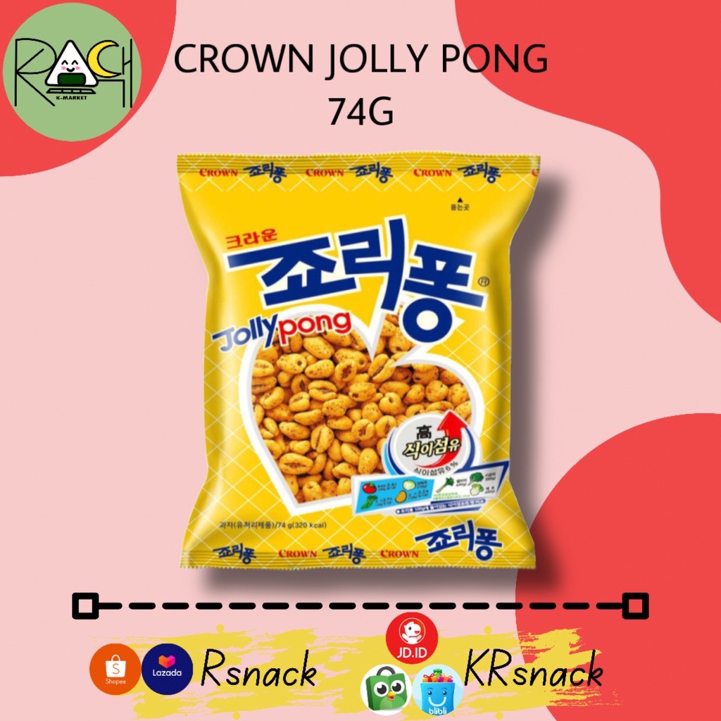Crown Jolly Pong 74g Korean Snack & Cereal Shopee Malaysia
