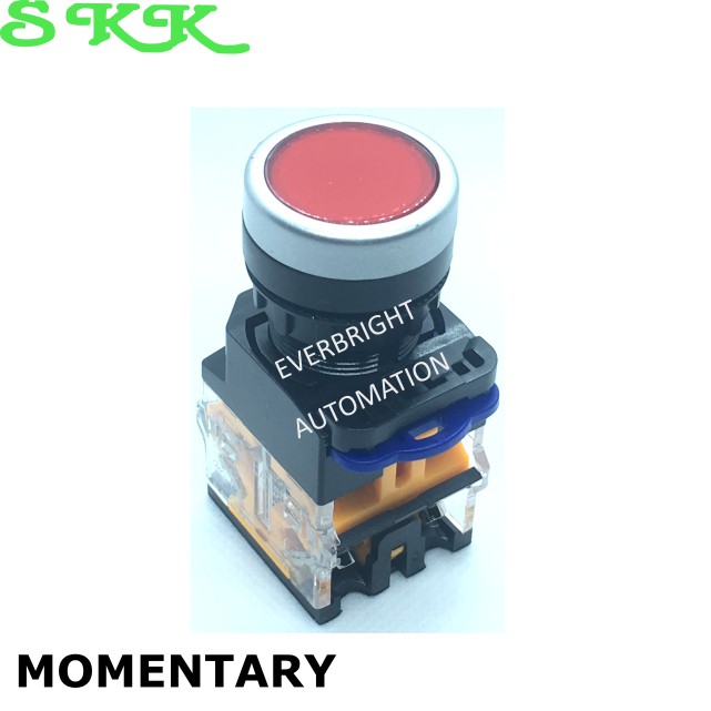 22mm LA38 Round Momentary Non-Latching Self Reset Push Button 1NO 1NC