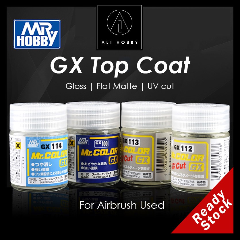 Mr Hobby Color GX Top Coat 18ml Super Clear III UV Cut Gloss Flat GX100