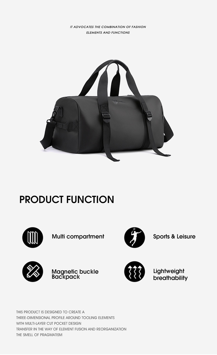 UnisBlack Travel Hand Carry Bag , Duffel Bag , Beg Balik Kampung