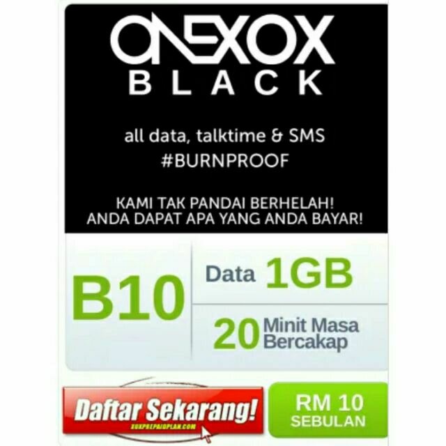PROMO XOX PLAN RM10 MONTHLY 3GB CAN CARRIED FORWARD + RM 10 SIM CARD