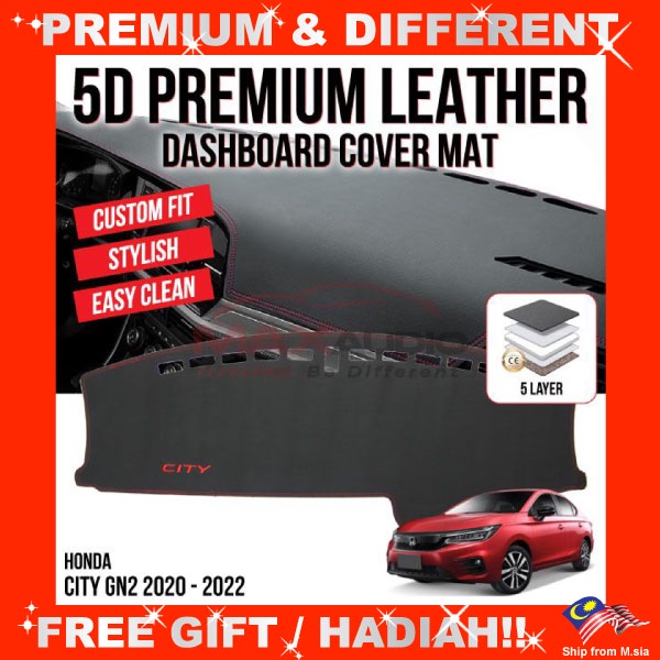 5D Leather Dashboard Cover HONDA CITY GN2 2020 2022 MAGIC MAT 5Layer