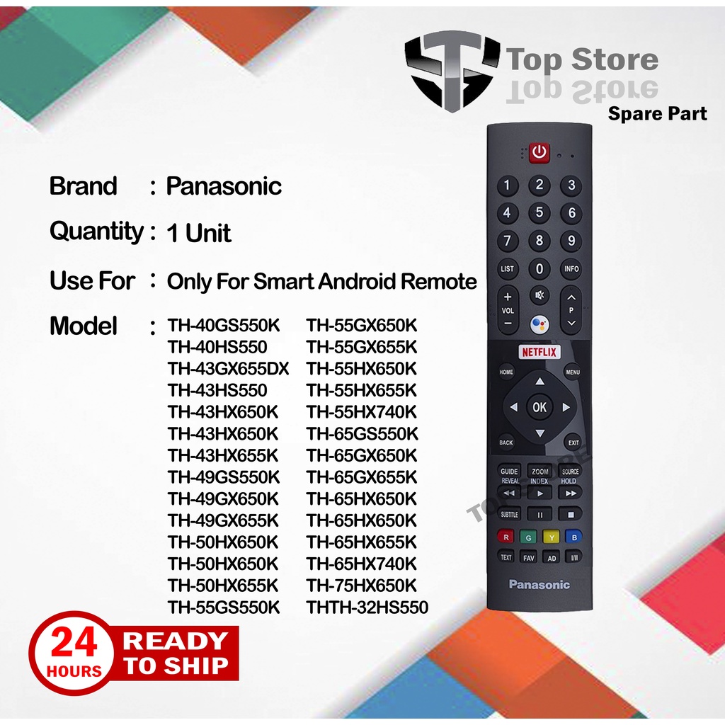 Panasonic Smart Android TV Remote Control TH40GS550K TH40HS550 TH43GX655DX TH43HS550 TH