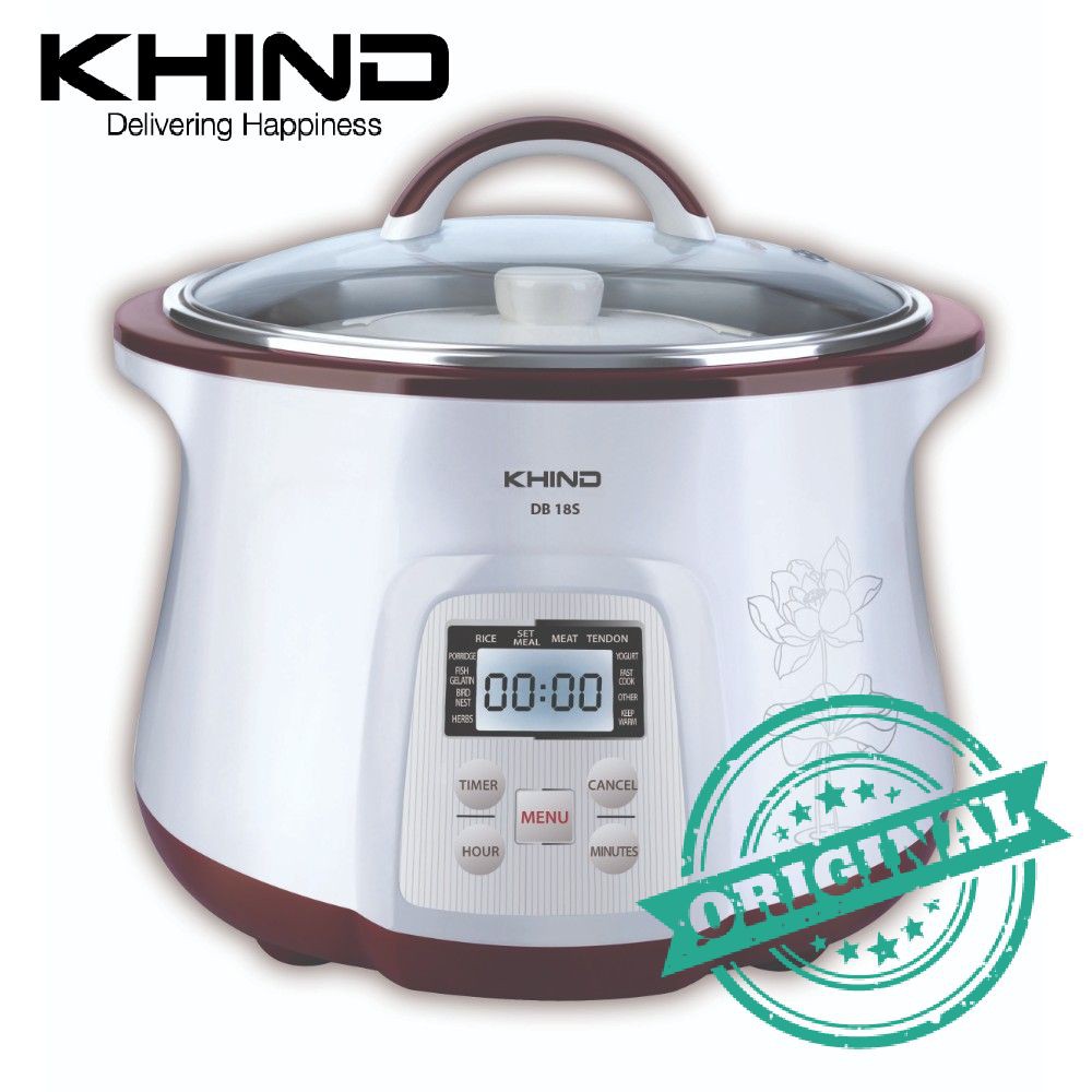Khind DB18S Anshin Double Boiler 1.8Liters FREE 4 Ceramic Pots Shopee