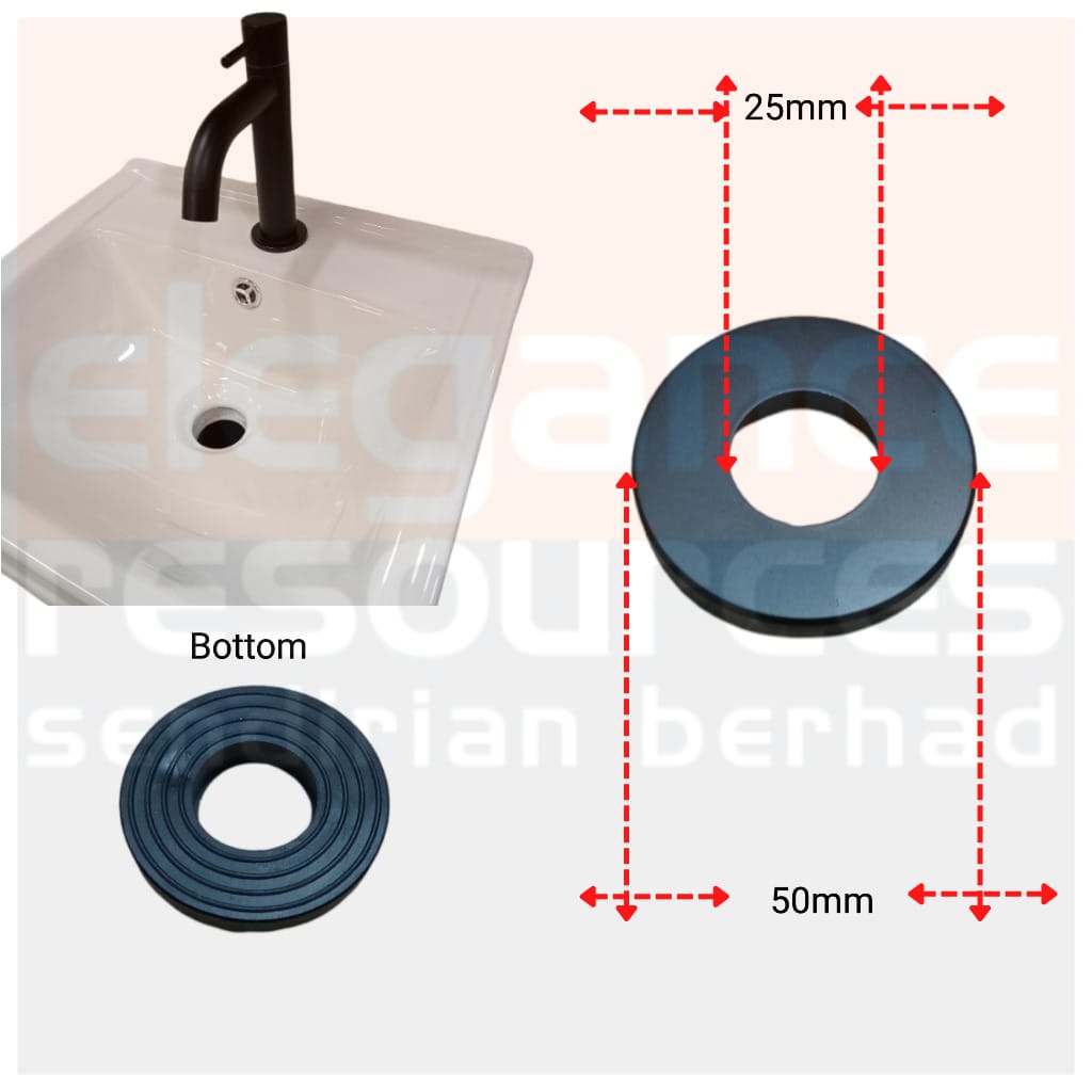 SUS304 Matte Black Basin Tap Hole Cover Plate, Sink Tap Hole Cover