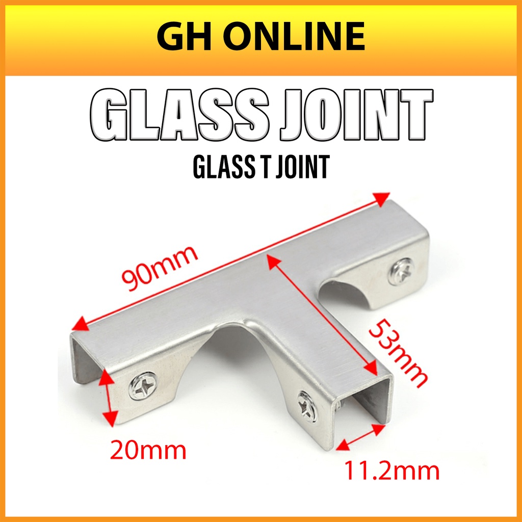 GLASS JOINT GLASS BRACKET GLASS T JOINT GLASS L JOINT ( 2 PCS