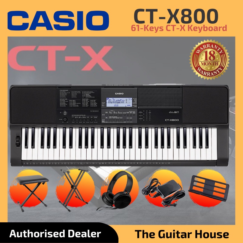 Casio CTX800 Portable Keyboard Black (CTX800) (CT X800) Shopee Malaysia