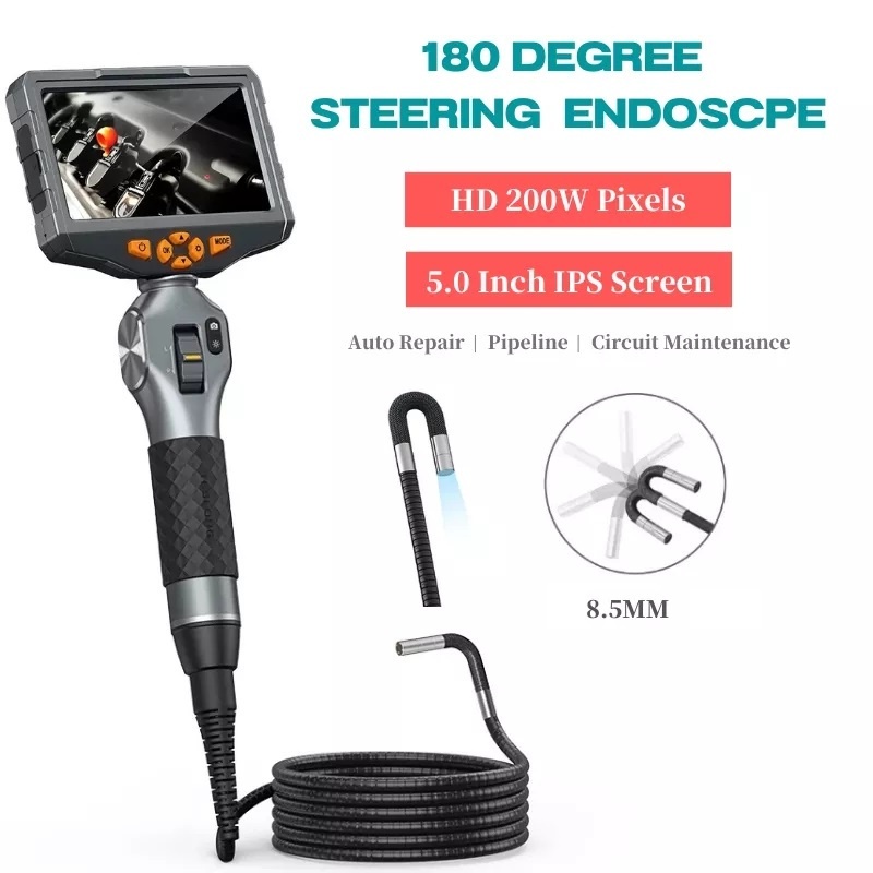 Rotating Lens Articulating Borescope Teslong 5 inches IPS Video