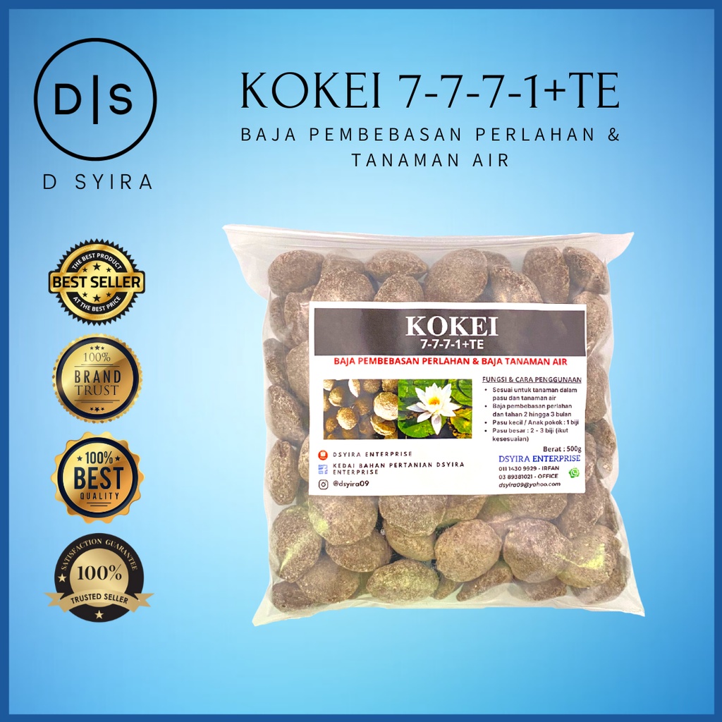 500g KOKEI NUGGET FERTILIZER 777+TE SLOW RELEASED👉WATERLILY FERTILIZER👉BAJA BUNGA TERATAI