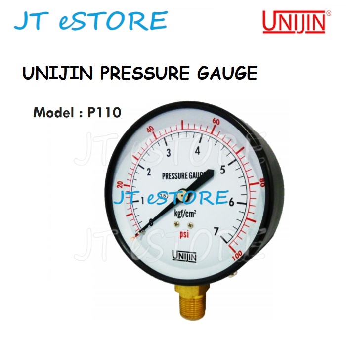 [JT eSTORE] UNIJIN 1/4" or 3/8" BSPT General Service Pressure Gauge