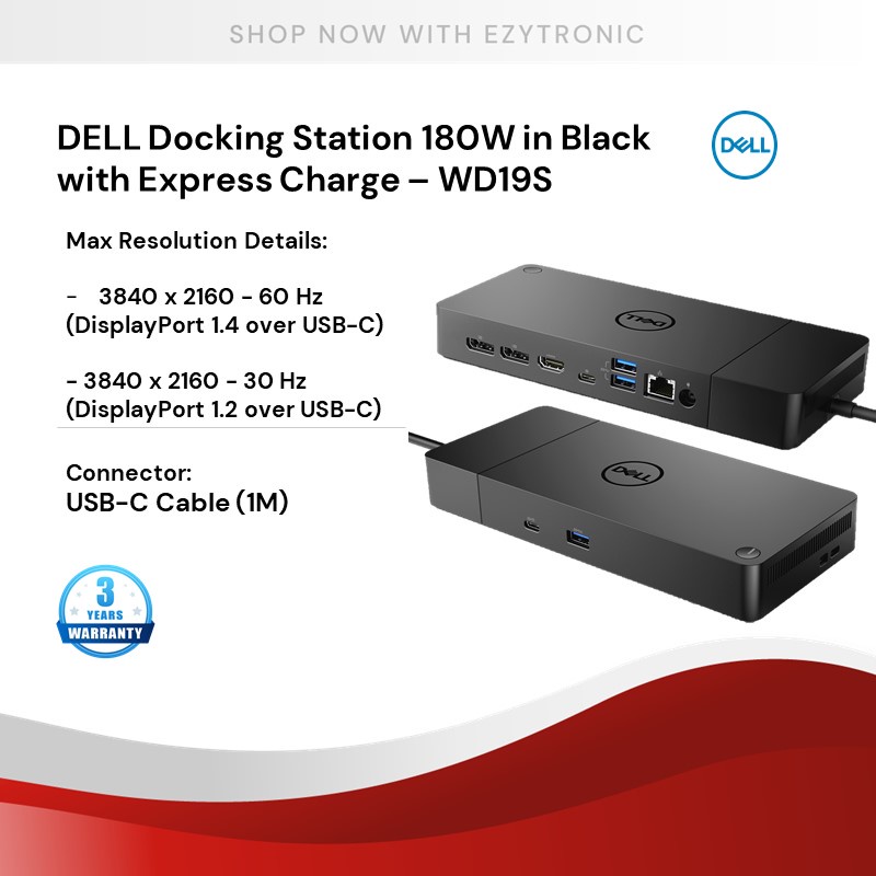 Dell Docking StationWD19S 180W / Express Charge USBC Dock 4K QHD