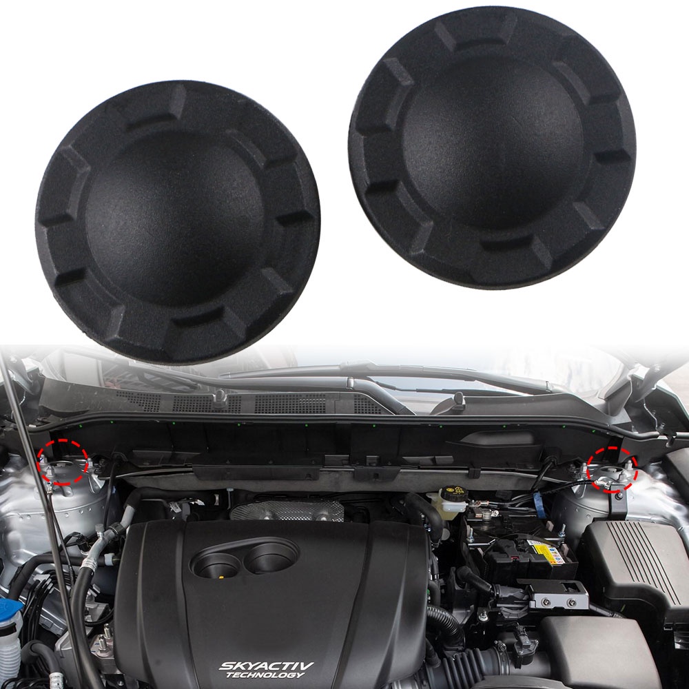 2pcs ABS Black Shock Absorber Cover AntiDust Cap for Mazda 3 6 CX3 CX5