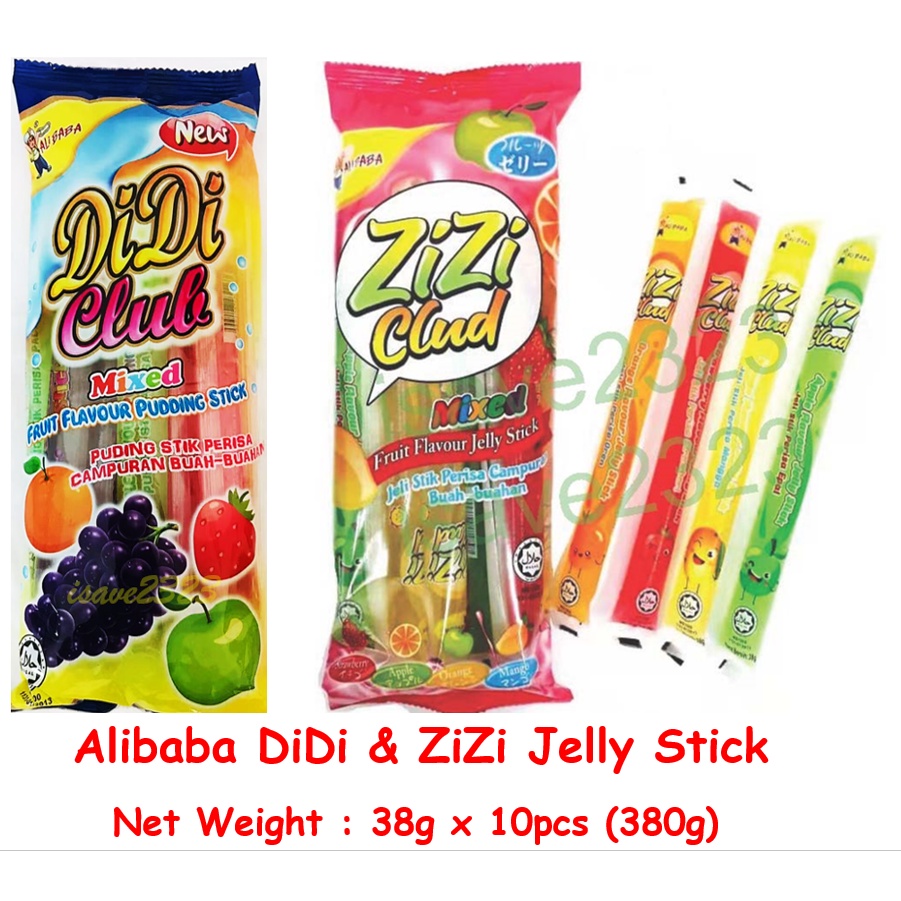[HALAL] DiDi & ZiZi Clud Jelly Stick (38g x 10 Sticks) Mixed Fruit