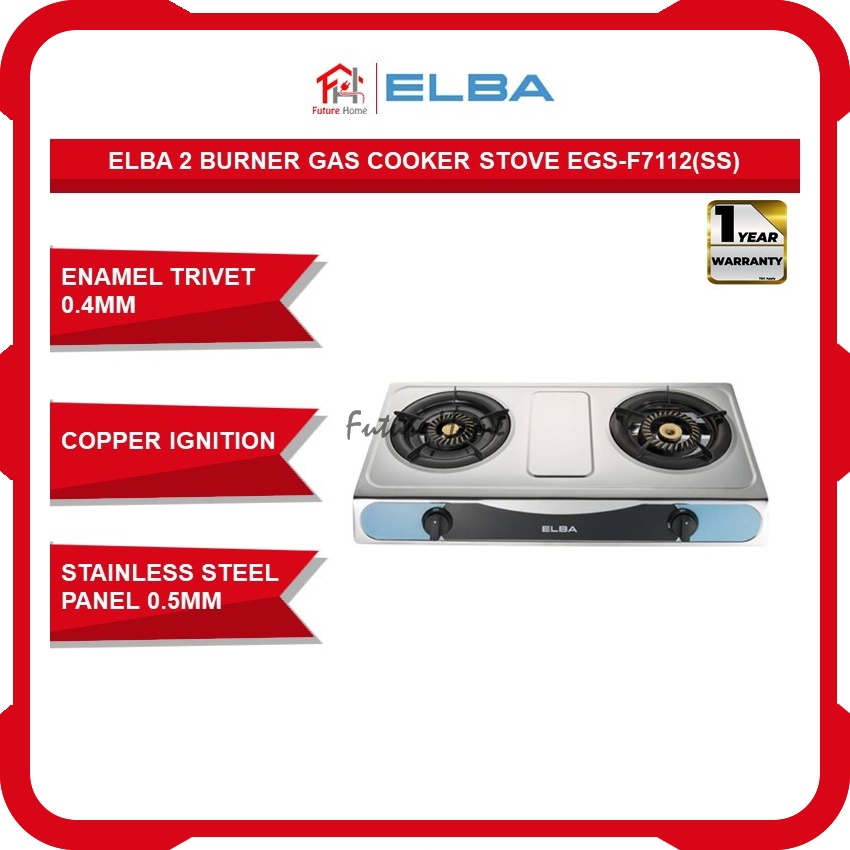 Elba 2 Burner Gas Cooker Stove EGSF7112(SS) Shopee Malaysia