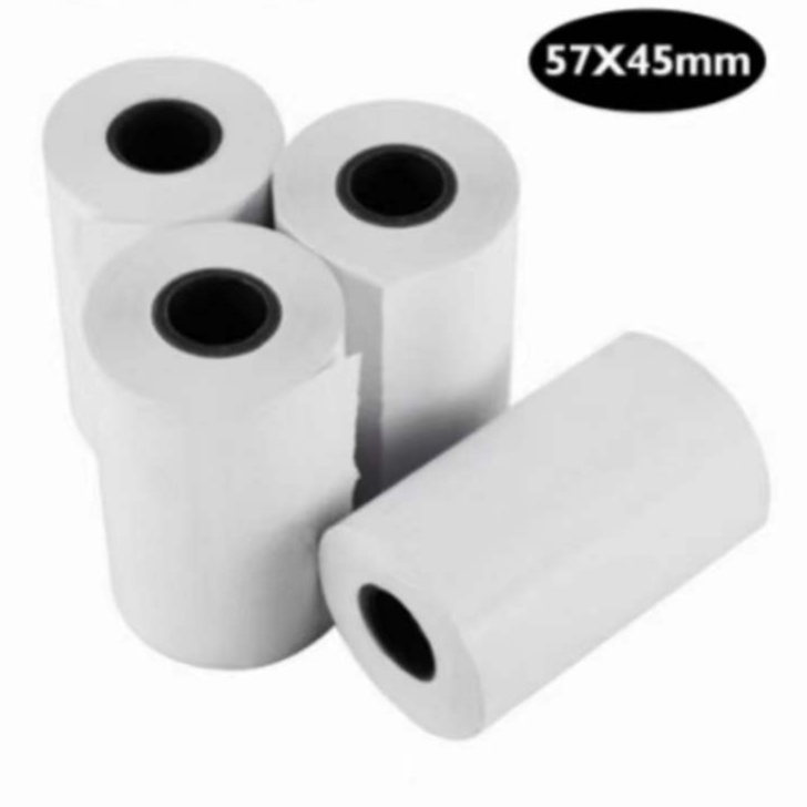 4 Rolls 57mm*45mm Thermal Paper for Thermal Printer (White) Shopee