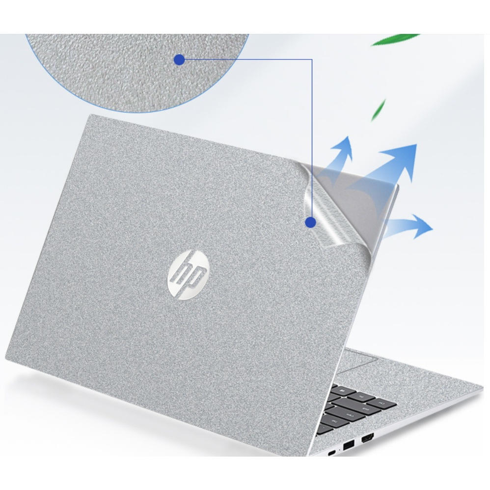 Sticker Laptop HP Matte SILVER Sides Skin 14'' 15.6'' 13'' Inch Case HP