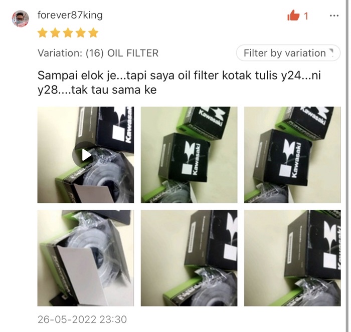 KSR110 KLX150 KLX250 NINJA250SL Z250SL OIL FILTER KAWASAKI MINYAK ENJIN