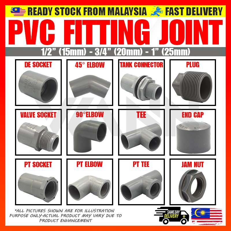 PVC Fitting PVC Joint PVC Pipe Connector Penyambung Paip PVC 管接头 Grey