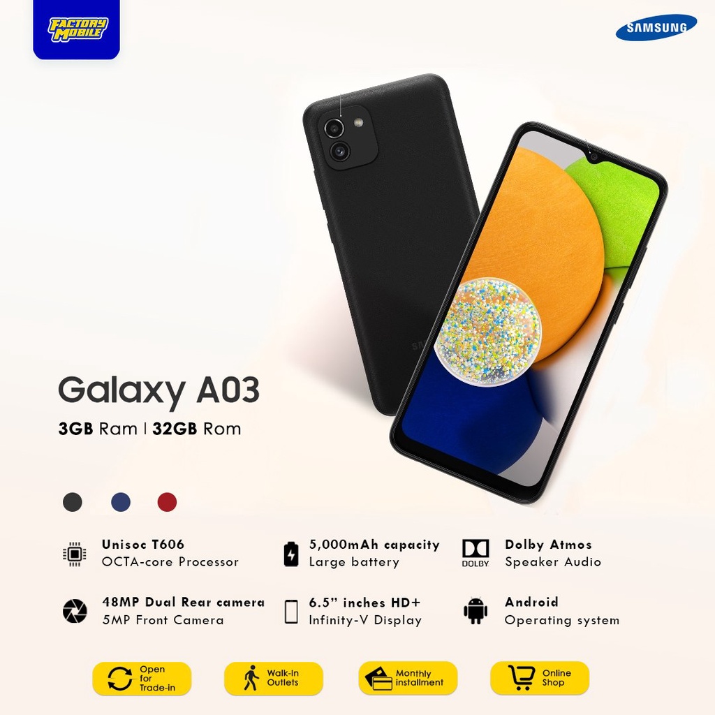 SAMSUNG GALAXY A03 3+32GB 1year Warranty Shopee Malaysia