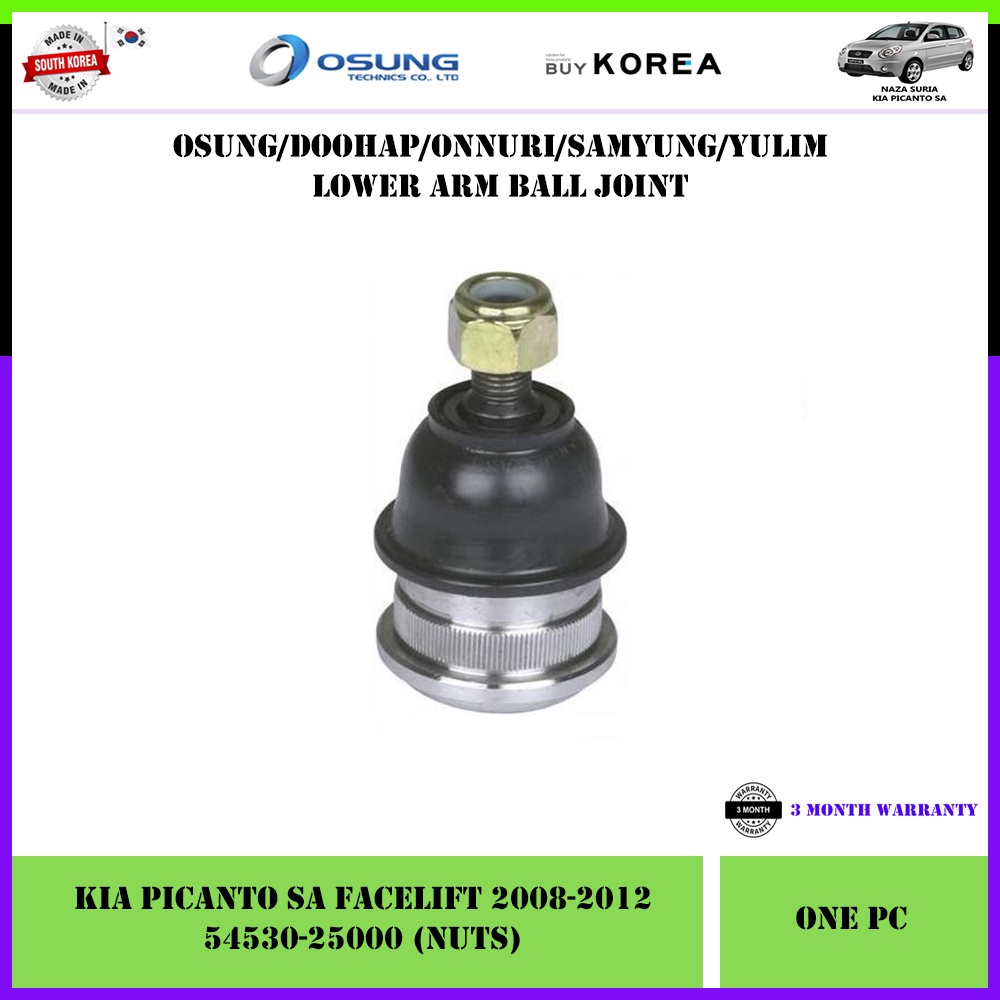 Kia Picanto SA 20092012 Lower Arm Ball Joint (Nut) 5453025000