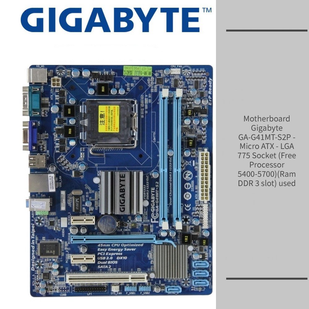 Motherboard Gigabyte GAG41MTS2P Micro ATX LGA775 Socket (Free