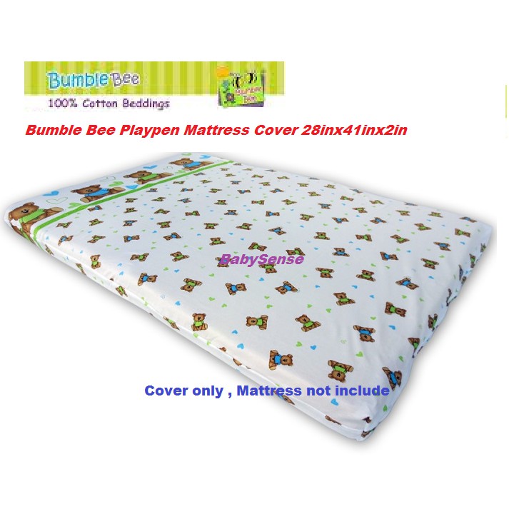 BUMBLE BEE Baby Playpen Mattress Cover Only (Zip)(28"x41"x2")[READY
