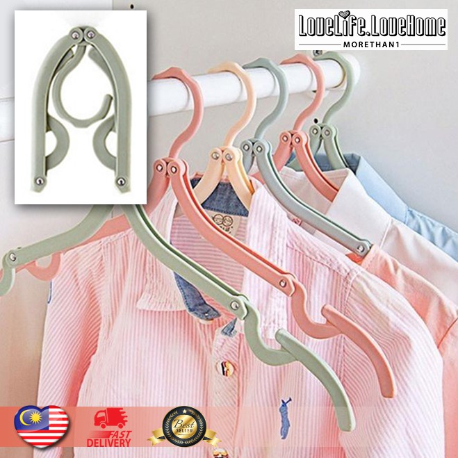 (READY STOCK🇲🇾) 10 pcs Travel Foldable Travel Clothes Hangers (Travel