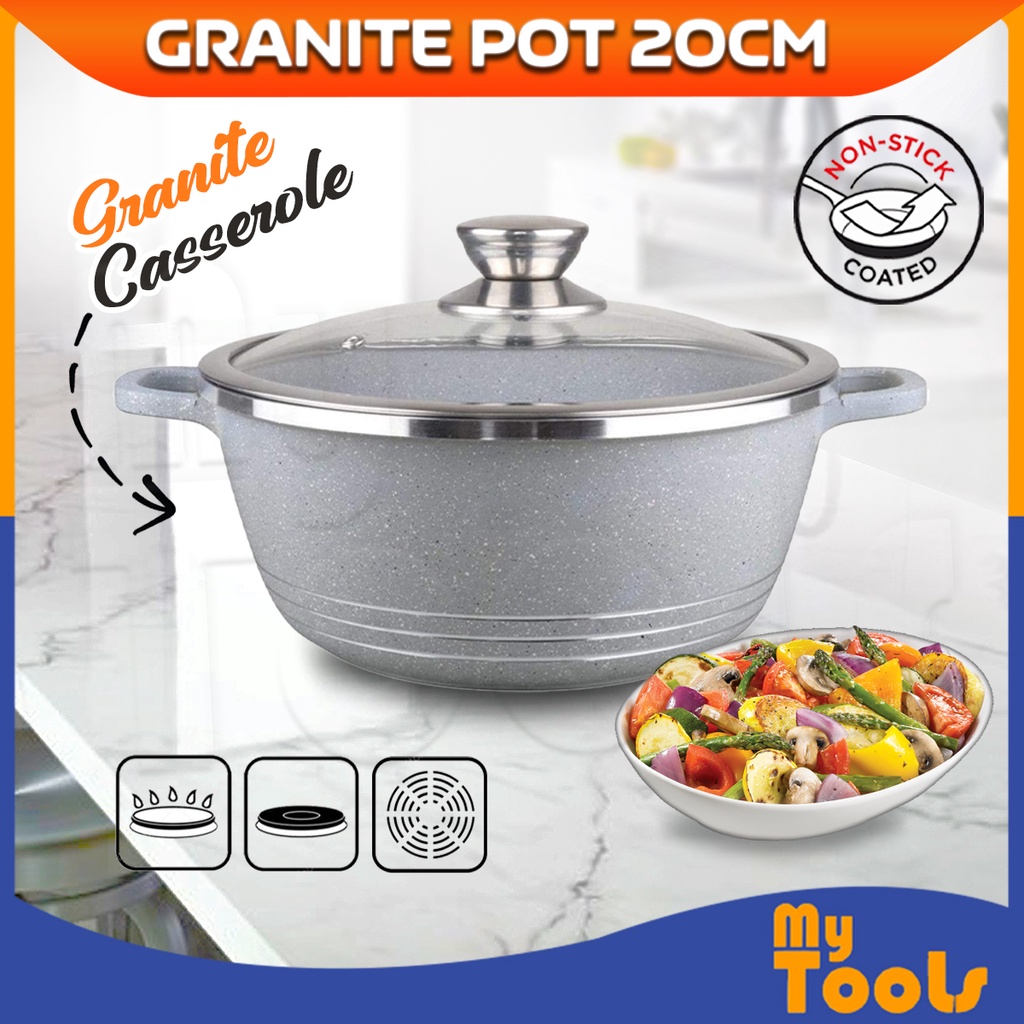 Mytools Dessini 20cm Pot Granite Casserole Cooking And Sauce Pan