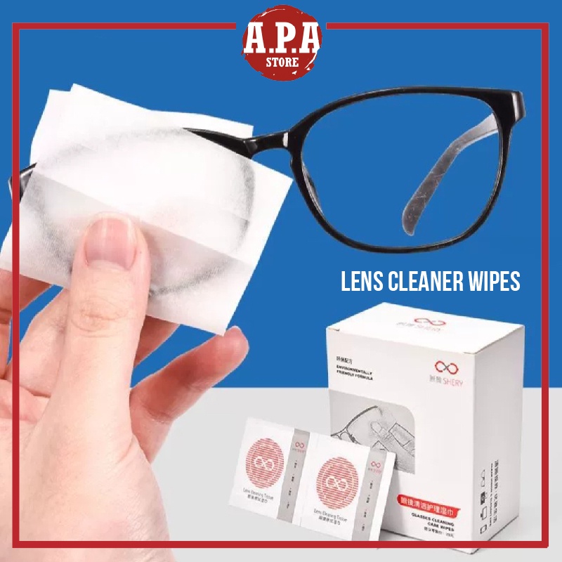 APA Glasses Cleaner Wet Wipes Tissue Lens Dust Remover Oil Stain