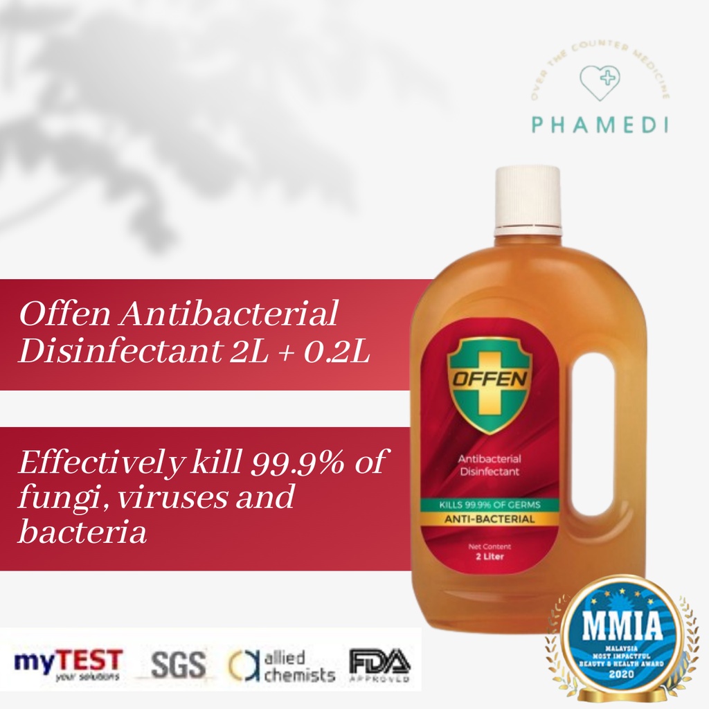 [Kill 99.9 GERMS ] OFFEN 2L + Extra 200ML Antiseptic Disinfectant