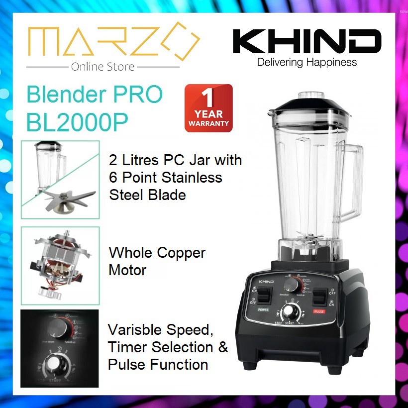 KHIND 1200w Blender Pro BL2000P Commercial Blender Heavy Duty Shopee