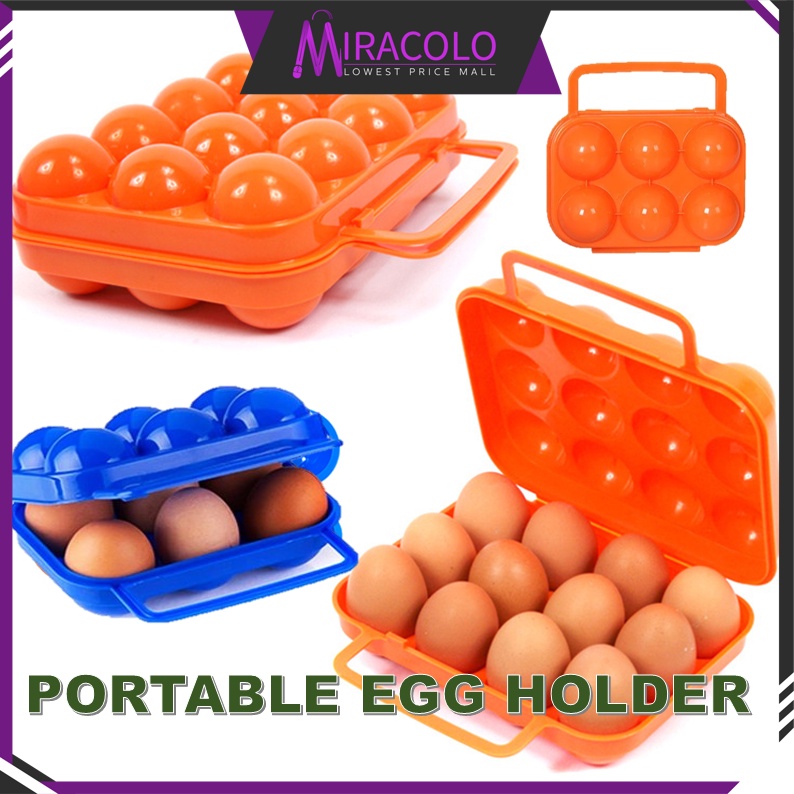 MIRA Portable Shockproof Egg Storage Tray Box Carrier Folding Carton