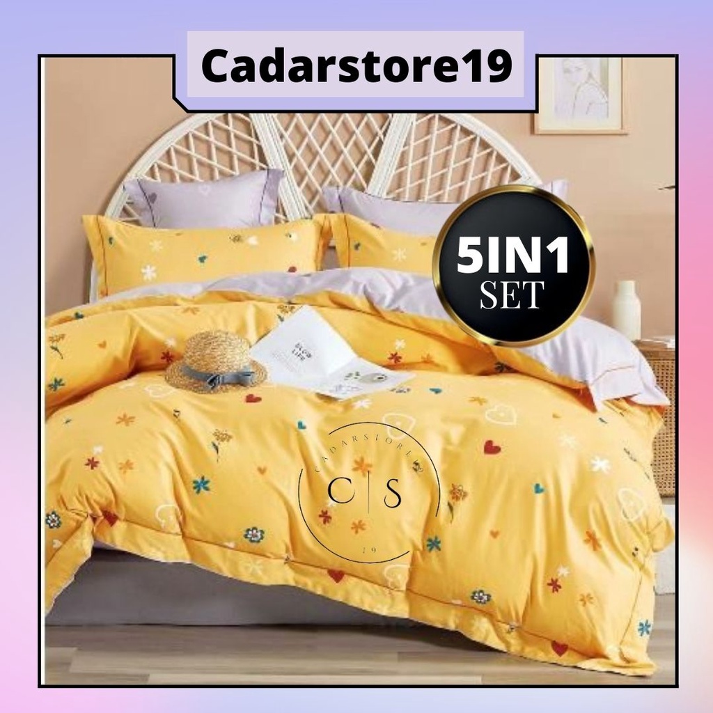 CADAR HIGH QUALITY 1200 thread counts 5 in 1 100 Cotton Quilt Cover