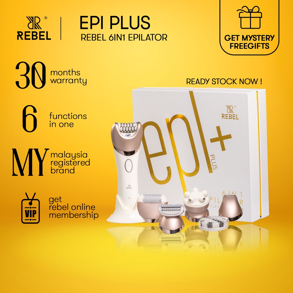 NEW Epilator Hair Removal REBEL Epilator Set with NEW Trimmer for