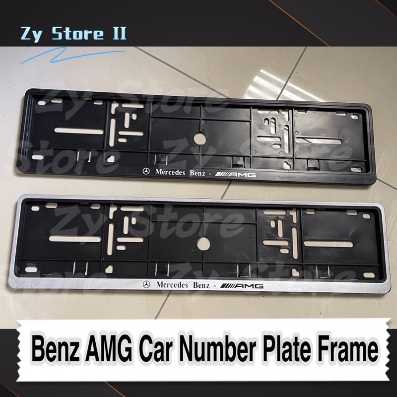 1pcs Mercedes AMG Car Number Plate CoverSliver/ Black Shopee Malaysia