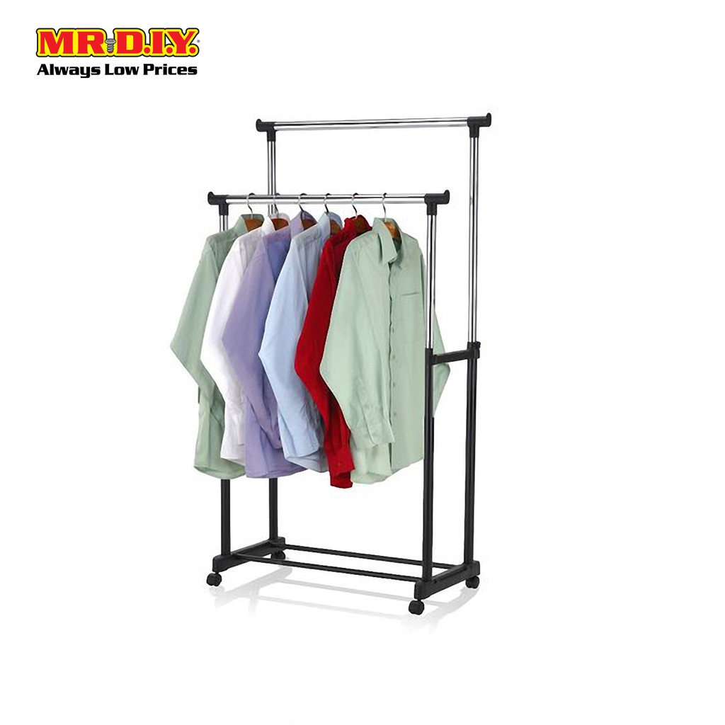 MR.DIY Premium Double Bar Cloth Rack Shopee Malaysia