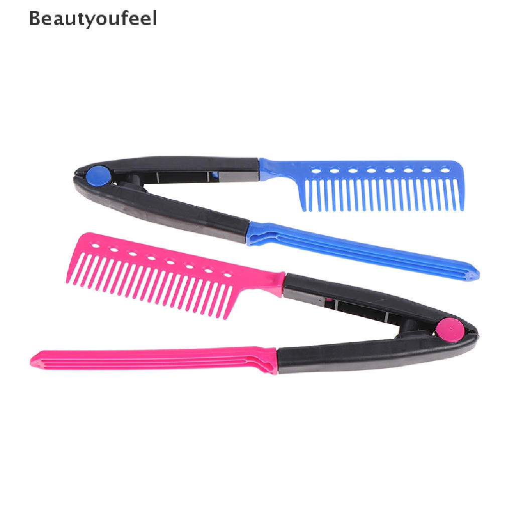[Beautyoufeel] 1X Straight Hair Comb Brush Tool For Dry Iron Hair Curl