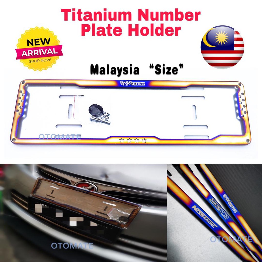 💥Ready Stock 💥Malaysia size Titanium Car Number Plate Cover Shopee