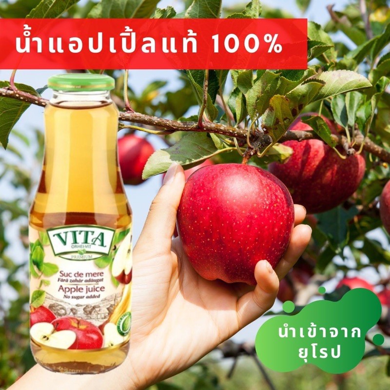 VITA Apple Juice Real 1 Concentrated No Sugar Imported From Europe With