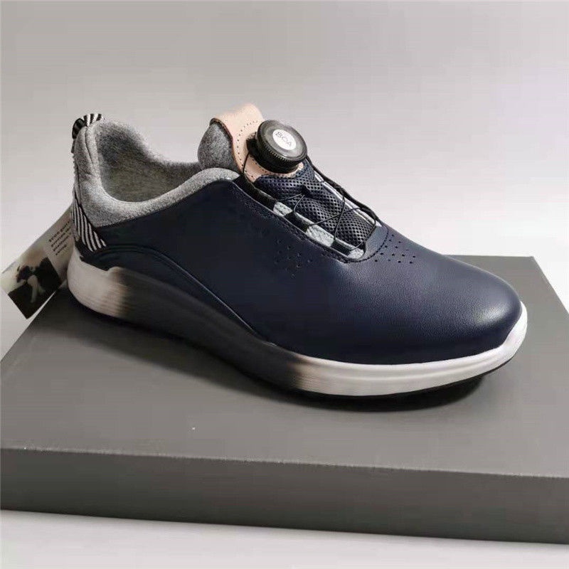 ECCO men's genuine leather outdoor golf shoes studless nonslip golf
